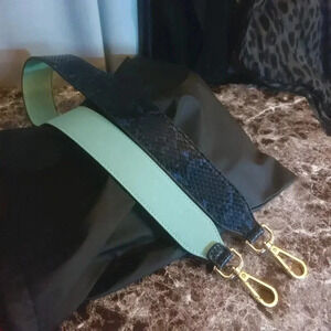 Midnight Blue Animal Print Pattern and  Aqua Blue Removable Replacement Shoulder